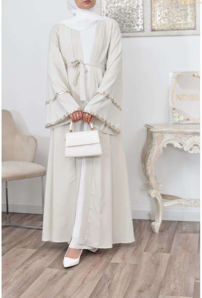 Ivory Pearl Luxury Abaya